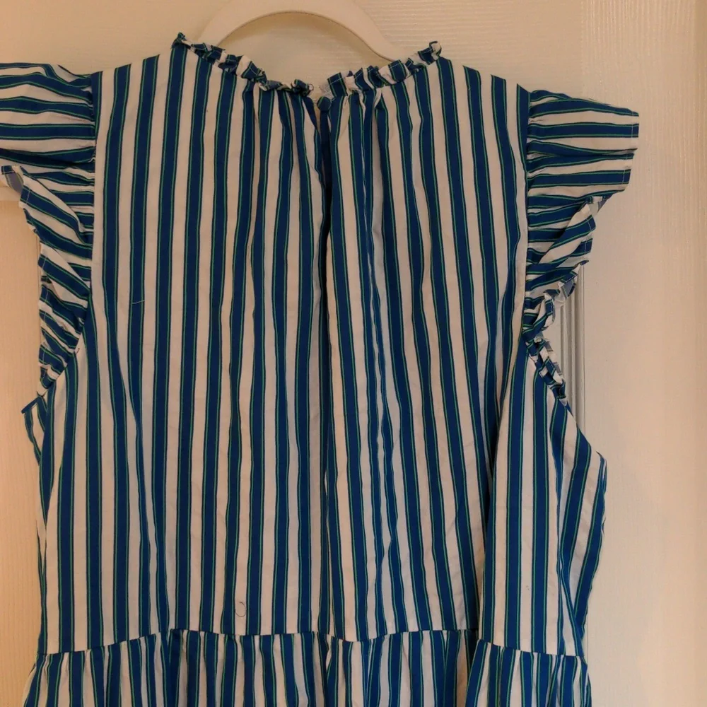 J Crew Blue and White Striped Maxi Dress, XL